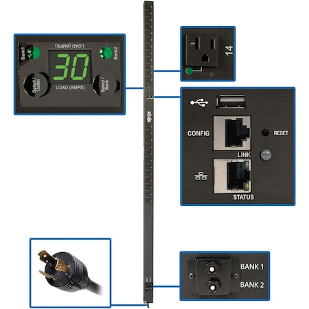 Tripp Lite Pdu Monitored Per Outlet 24 5, PDUNVR30LX PDUNVR30LX